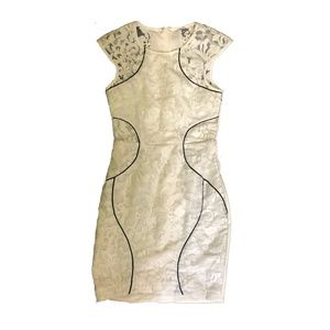 Lumier White Women's Lace Cut Out Sheath Dress XS
